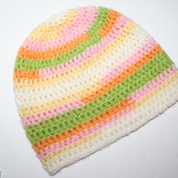 🧡 ORANGE + GREEN CROCHET BEANIE · PRESCHOOL 3–5 Y 💚 - Picture 5 of 5